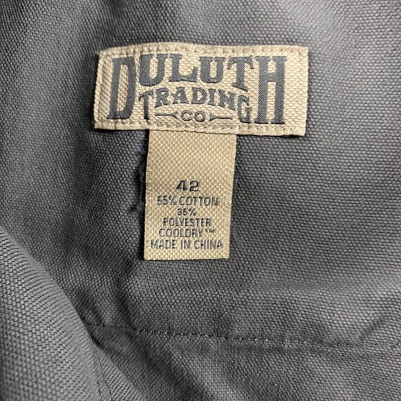 Duluth Trading Co Canvas Work Carpenter Shorts Mens Size 40 42 Denim Jean Gray - Picture 3 of 9